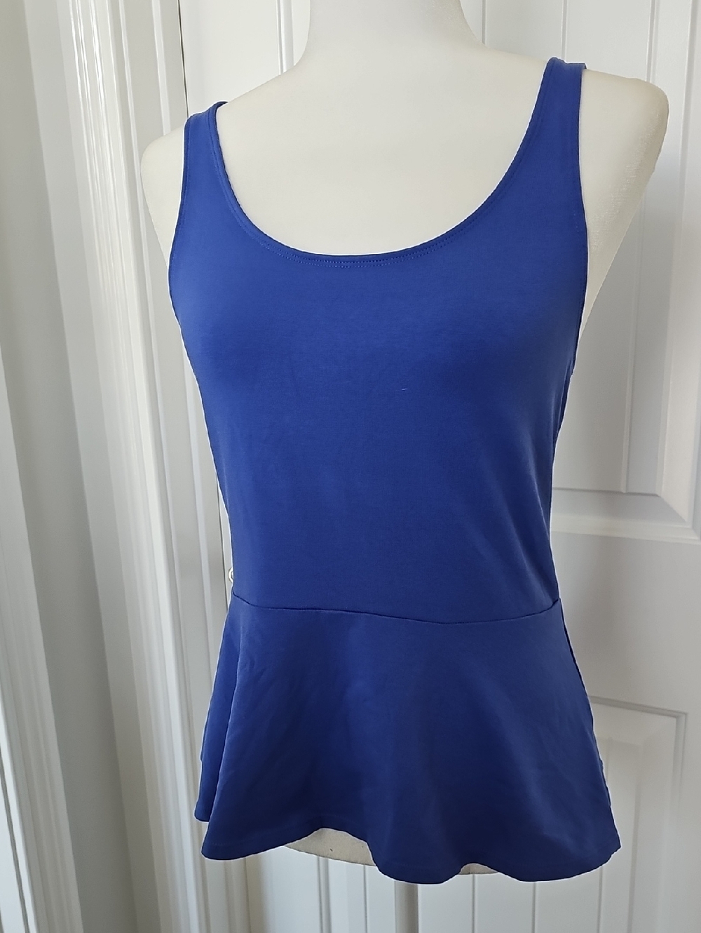 Express Cobalt Blue Scoop Neck Peplum Tank Size Medium